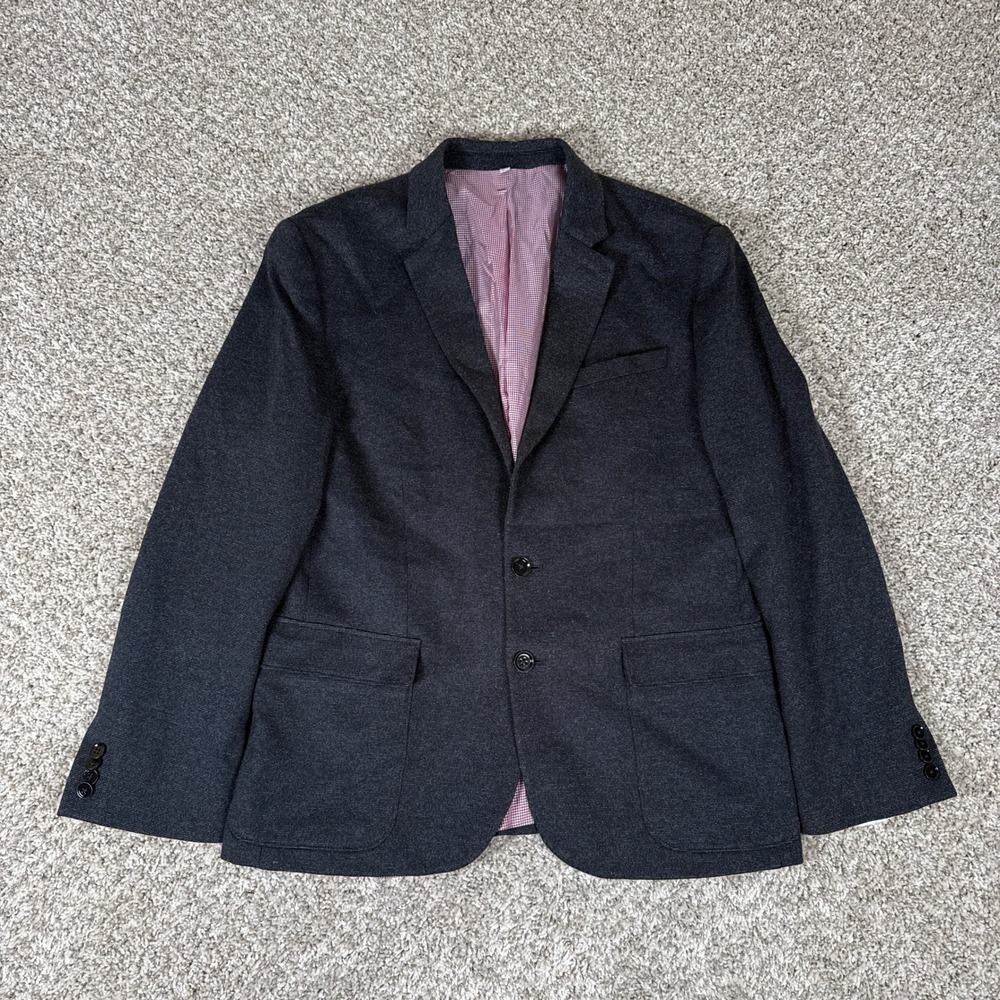 Express Men's Navy Blazer with Pink Lining